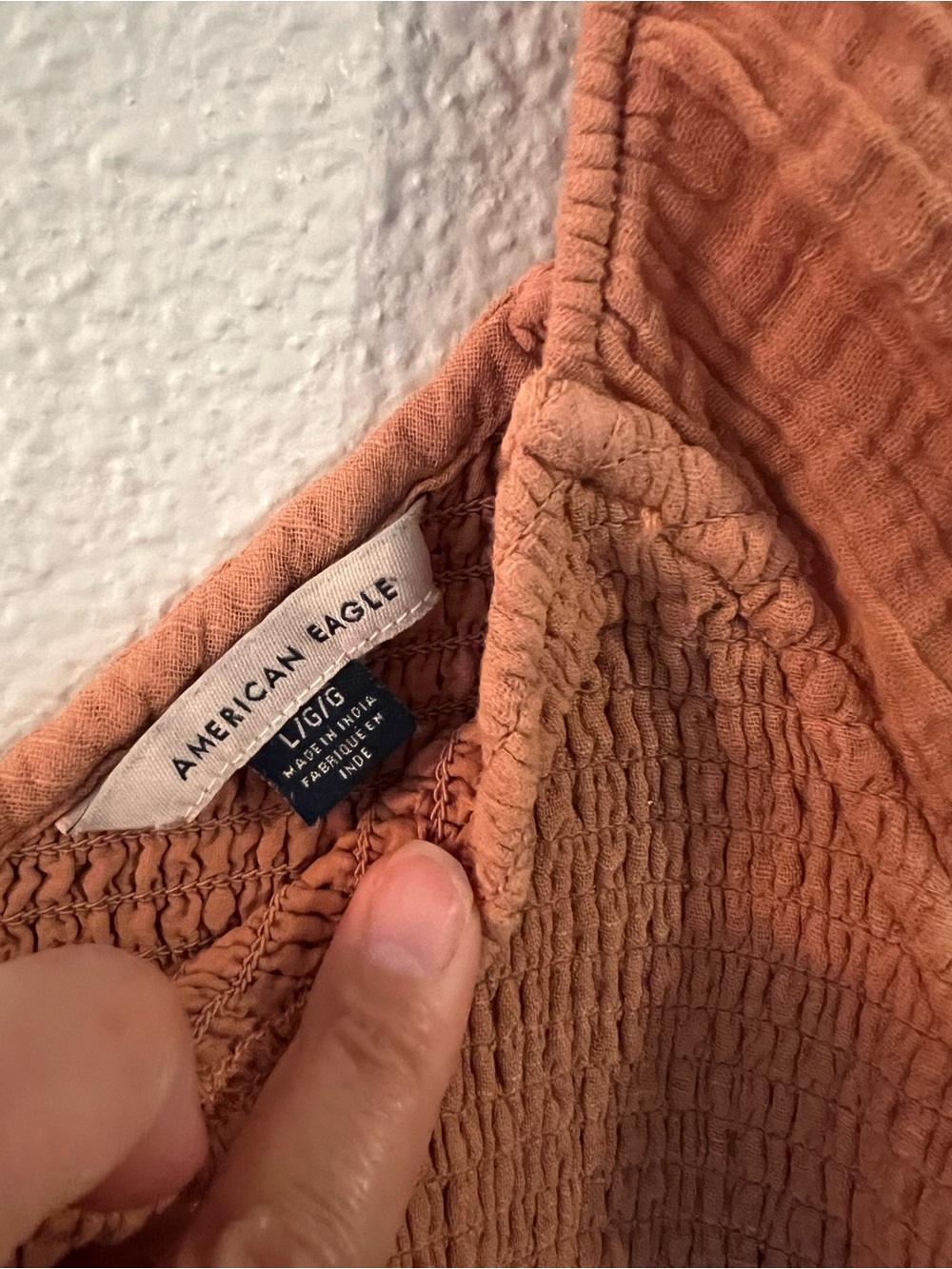 American Eagle Outfitters Rust Textured Ruffle Sundress - Picture 3 of 6